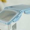Basicwise White Plastic Storage Food Holder Containers, with a Measuring Cup and Wheels, Large, PK 2 QI004138L.2